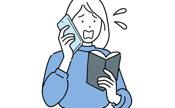 内覧希望者とのスケジュール調整に四苦八苦する女性のイラスト