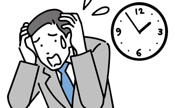 時間に追われる男性会社員のイラスト